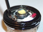 Detail of screwdriver holding lead wire